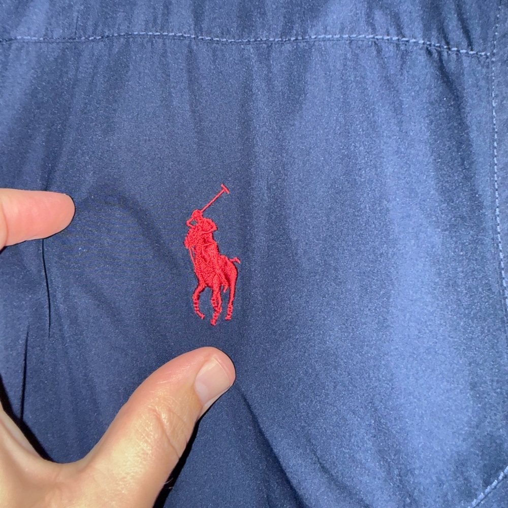 Ralph Lauren Navy Jacket with Red Polo Logo